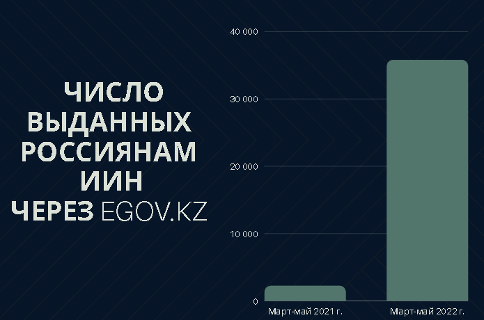 Сколько ИИН было оформлено Россиянам через EGOV.KZ в 2022 году